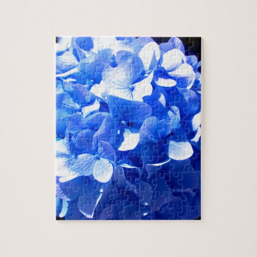 Kobaltblauw bloemensierlijke blauwe hortensia's legpuzzel (Verticaal)