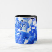 Kobaltblauw bloemensierlijke blauwe hortensia's mok (Midden)
