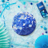 Kobaltblauw bloemensierlijke blauwe hortensia's papieren bordje (Feest)