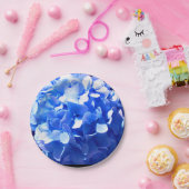 Kobaltblauw bloemensierlijke blauwe hortensia's papieren bordje (Feest)