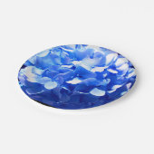 Kobaltblauw bloemensierlijke blauwe hortensia's papieren bordje (Gekanteld)