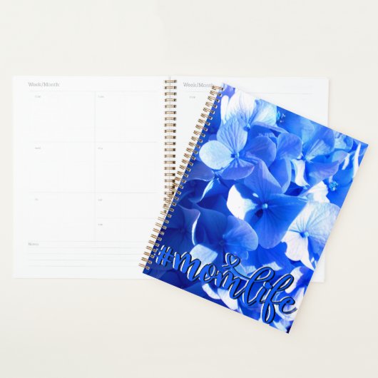 Kobaltblauw bloemensierlijke blauwe hortensia's planner (Display)