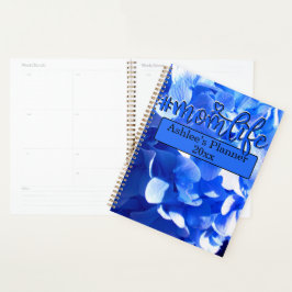 Kobaltblauw bloemensierlijke blauwe hortensia's planner