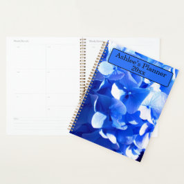 Kobaltblauw bloemensierlijke blauwe hortensia's planner