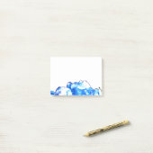 Kobaltblauw bloemensierlijke blauwe hortensia's post-it® notes (Op bureau)