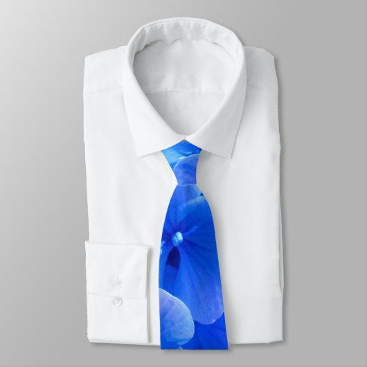 Kobaltblauw bloemensierlijke blauwe hortensia's stropdas (Gebonden)