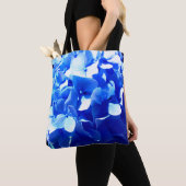 Kobaltblauw bloemensierlijke blauwe hortensia's tote bag (Dichtbij)