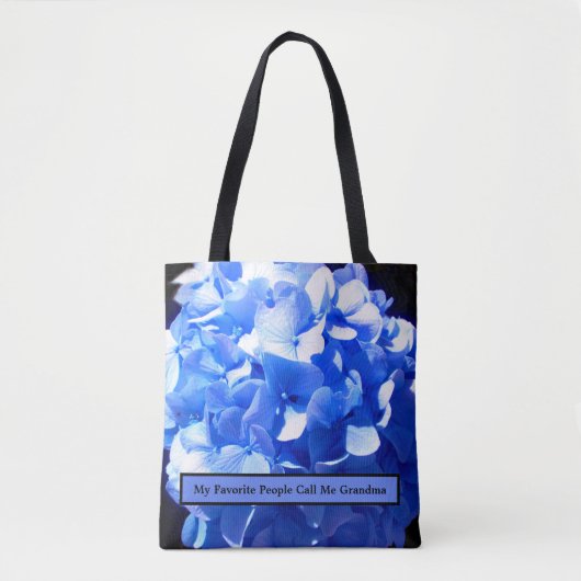 Kobaltblauw bloemensierlijke blauwe hortensia's tote bag (Voorkant)