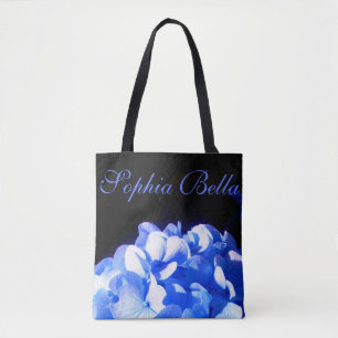Kobaltblauw bloemensierlijke blauwe hortensia's tote bag
