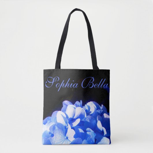 Kobaltblauw bloemensierlijke blauwe hortensia's tote bag (Voorkant)