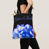 Kobaltblauw bloemensierlijke blauwe hortensia's tote bag (Dichtbij)