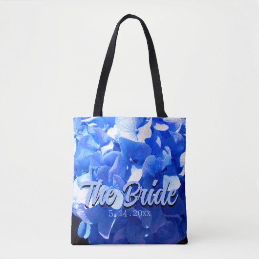 Kobaltblauw bloemensierlijke blauwe hortensia's tote bag (Voorkant)