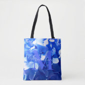 Kobaltblauw bloemig elegant blauw kalligrafie tote bag (Voorkant)