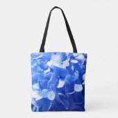 Kobaltblauw bloemig elegant blauw kalligrafie tote bag (Achterkant)