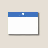 Kobaltblauw chic gepersonaliseerde naamletter mono post-it® notes