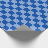 kobaltblauw dambord cadeaupapier (Hoek)