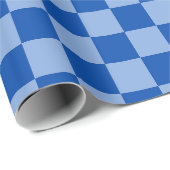 kobaltblauw dambord cadeaupapier (Rol Hoek)
