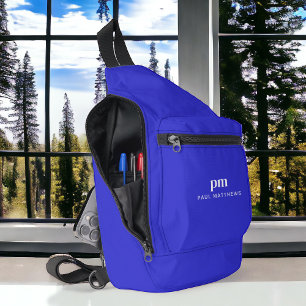 Kobaltblauw Eenvoudig Minimaal Naam Monogram Sling Bag