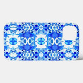 Kobaltblauw en wit batiktegelpatroon Case-Mate iPhone case (Achterkant (horizontaal))