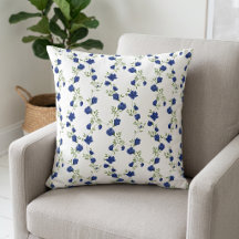 Kobaltblauw groene aquarel wilde bloem