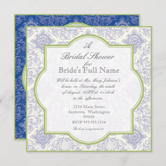 Kobaltblauw Iris Quatrefoil - Vrijgezellenfeest In Kaart (Voorkant / Achterkant)