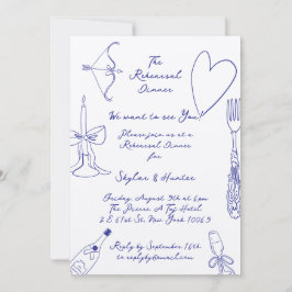 Kobaltblauw La Dolce Vita Ecru repetitiediner Kaart