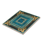 Kobaltblauw Marmer Art Deco Griekse Bloem Naadloos Tegeltje (Zijkant)