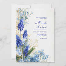 Kobaltblauw Muscari Aquarel Botanische Rand