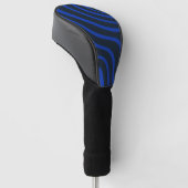 Kobaltblauw psychedelisch golvend golfheadcover (Schuin)
