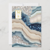 *~ Kobaltblauw QR Ivoor Agaat AR66 RSVP Bruiloft Kaart (Voorkant)