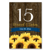 KOBALTBLAUW RUSTIEKE ZONNEBLOEM TABEL NUMMER KAART (Voorkant)