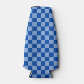 Kobaltblauw Schaakbord Flesjeskoeler (Voorkant)