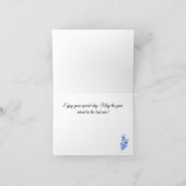 Kobaltblauw Tropisch blad Patroon Gelukkige Verjaa Kaart (Binnen)