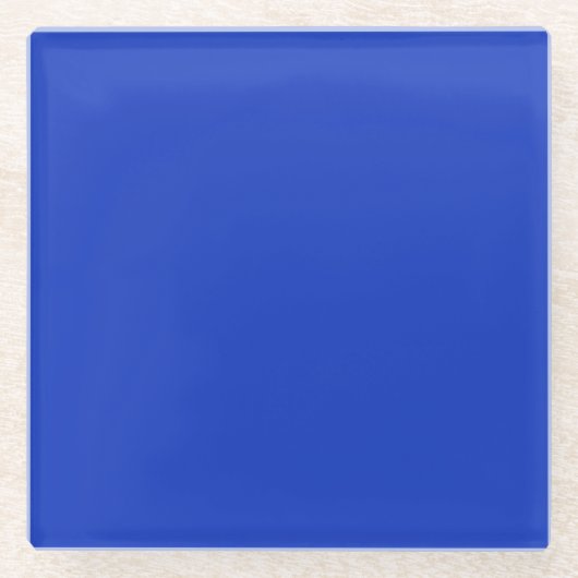 Kobaltblauw vierkant glas Onderzetter (Voorkant)