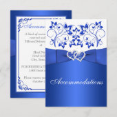 Kobaltblauw, Witte Bloemen, de Kaart van de Harten (Voorkant / Achterkant)