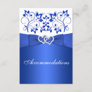 Kobaltblauw, Witte Bloemen, de Kaart van de Harten