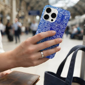 Kobaltblauw Witte Bloemendamasker Case-Mate iPhone Case