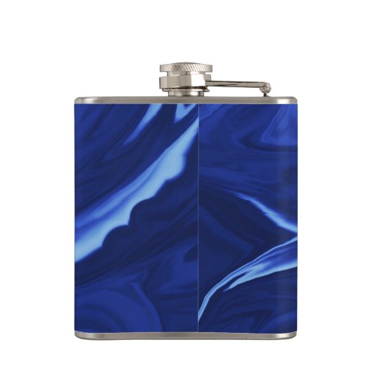 Kobaltblauwe achtergrond heupfles (Achterkant)