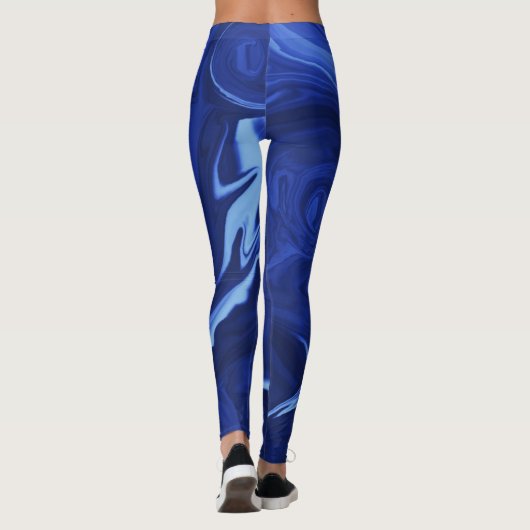Kobaltblauwe achtergrond leggings (Achterkant)