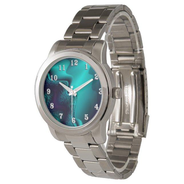 Kobaltblauwe agaat horloge (Gekanteld)