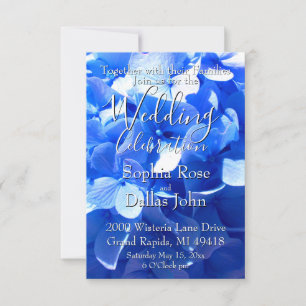 Kobaltblauwe bloemige elegante blauwe hortensia Hu Kaart