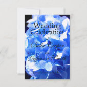Kobaltblauwe bloemige elegante blauwe hortensia's  save the date (Voorkant)