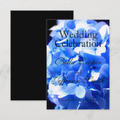 Kobaltblauwe bloemige elegante blauwe hortensia's  save the date (Voorkant / Achterkant)