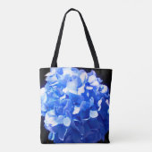 Kobaltblauwe bloemige elegante blauwe hortensia's tote bag (Achterkant)