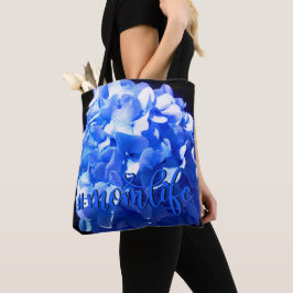 Kobaltblauwe bloemige elegante blauwe hortensia's tote bag