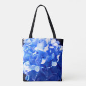 Kobaltblauwe bloemige elegante blauwe hortensia's tote bag (Achterkant)