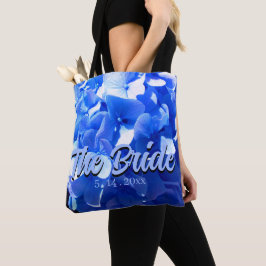 Kobaltblauwe bloemige elegante blauwe hortensia's tote bag