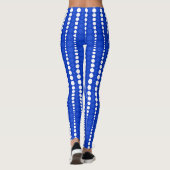 Kobaltblauwe en witte stippenleggings leggings (Achterkant)