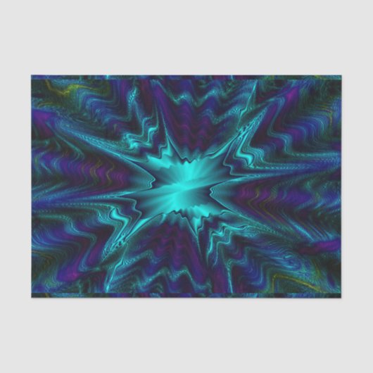 Kobaltblauwe fractal tissuepapier (Voorkant)