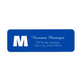 Kobaltblauwe gepersonaliseerde monogram letter naa etiket (Voorkant)